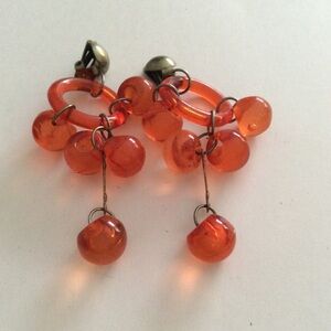 Earrings celluloid beaded dangling beautiful bjr